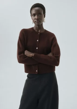 Grobe Strickjacke aus Wollmischung