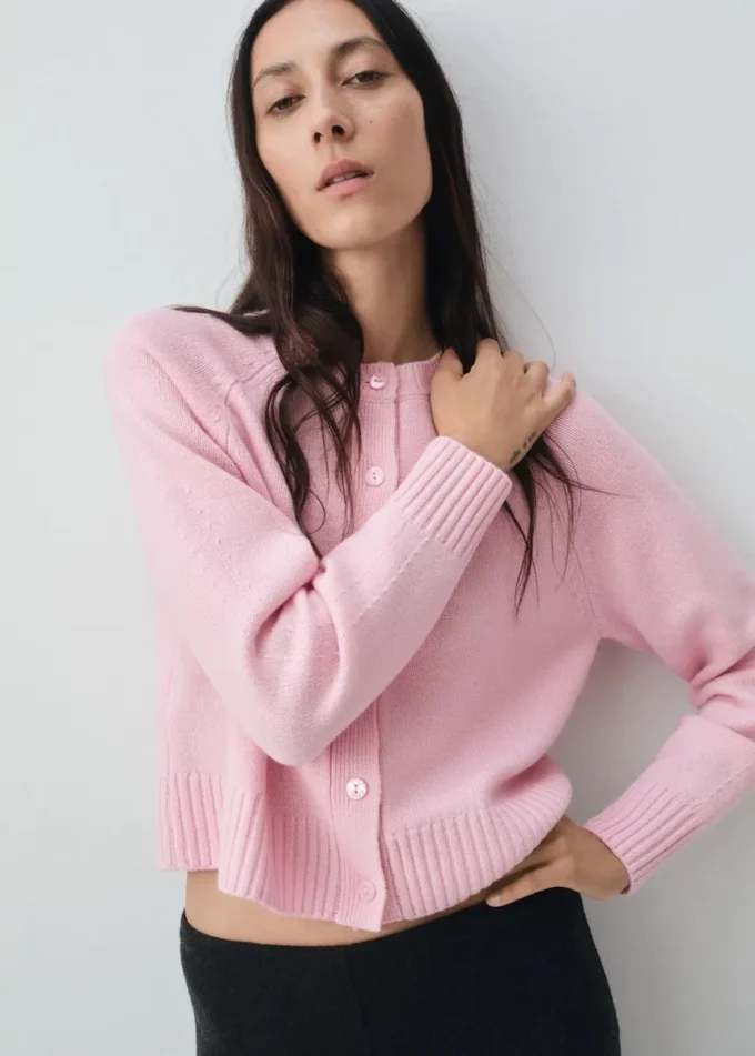 Grobe Strickjacke aus Wollmischung