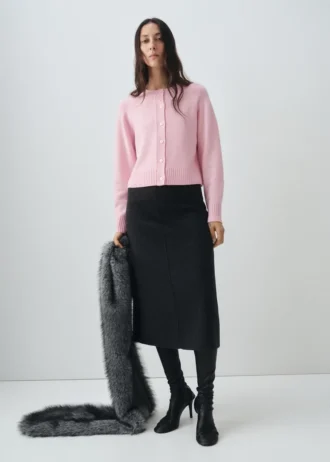Grobe Strickjacke aus Wollmischung