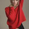 Grobstrickpullover mit V-Ausschnitt