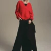Grobstrickpullover mit V-Ausschnitt