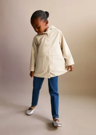 Gummierte Barnjacke mit Kapuze