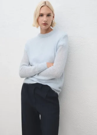 Halbtransparenter Alpaka-Pullover
