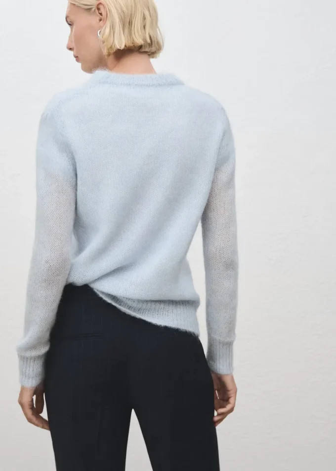 Halbtransparenter Alpaka-Pullover