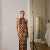 Halterkleid mit Strass-Polka-Dots