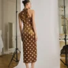 Halterkleid mit Strass-Polka-Dots