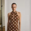 Halterkleid mit Strass-Polka-Dots