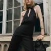 Halterneck-Jumpsuit mit Schal