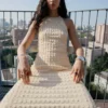 Halterneck-Kleid aus Crêpe Halterneck-Kleid aus Crêpe