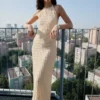 Halterneck-Kleid aus Crêpe Halterneck-Kleid aus Crêpe