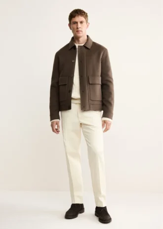 Handgefertigte Wolljacke mit Taschen