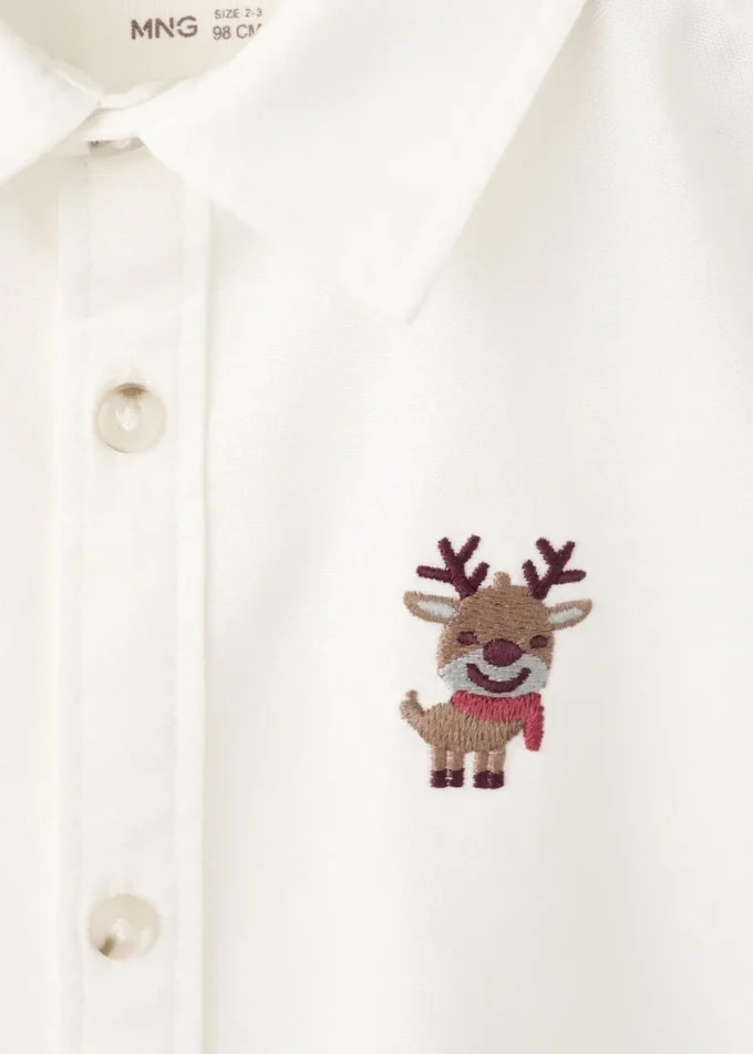 Hemd mit Rentierstickerei Hemd mit Rentierstickerei