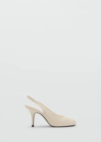 Hochhackige Schuhe aus Leder mit offener Spitze