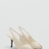 Hochhackige Schuhe aus Leder mit offener Spitze