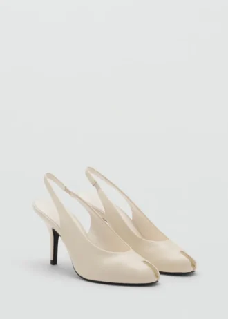 Hochhackige Schuhe aus Leder mit offener Spitze