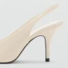 Hochhackige Schuhe aus Leder mit offener Spitze