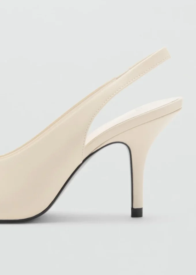 Hochhackige Schuhe aus Leder mit offener Spitze
