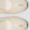 Hochhackige Schuhe aus Leder mit offener Spitze