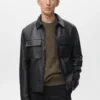 Jacke aus 100 % Leder mit Taschen Jacke aus 100 % Leder mit Taschen