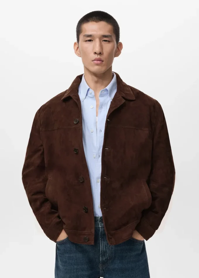 Jacke aus 100 % Leder mit Taschen Jacke aus 100 % Leder mit Taschen