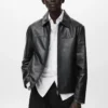 Jacke aus 100 % Leder mit Taschen Jacke aus 100 % Leder mit Taschen