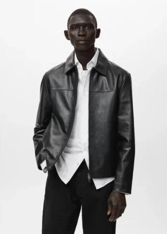 Jacke aus 100 % Leder mit Taschen
