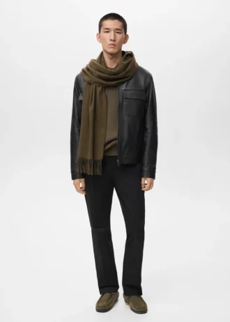 Jacke aus 100 % Leder mit Taschen