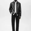 Jacke aus 100 % Leder mit Taschen Jacke aus 100 % Leder mit Taschen