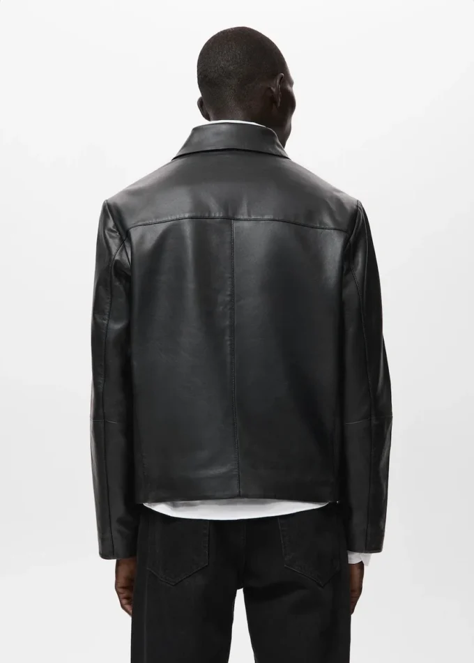 Jacke aus 100 % Leder mit Taschen Jacke aus 100 % Leder mit Taschen