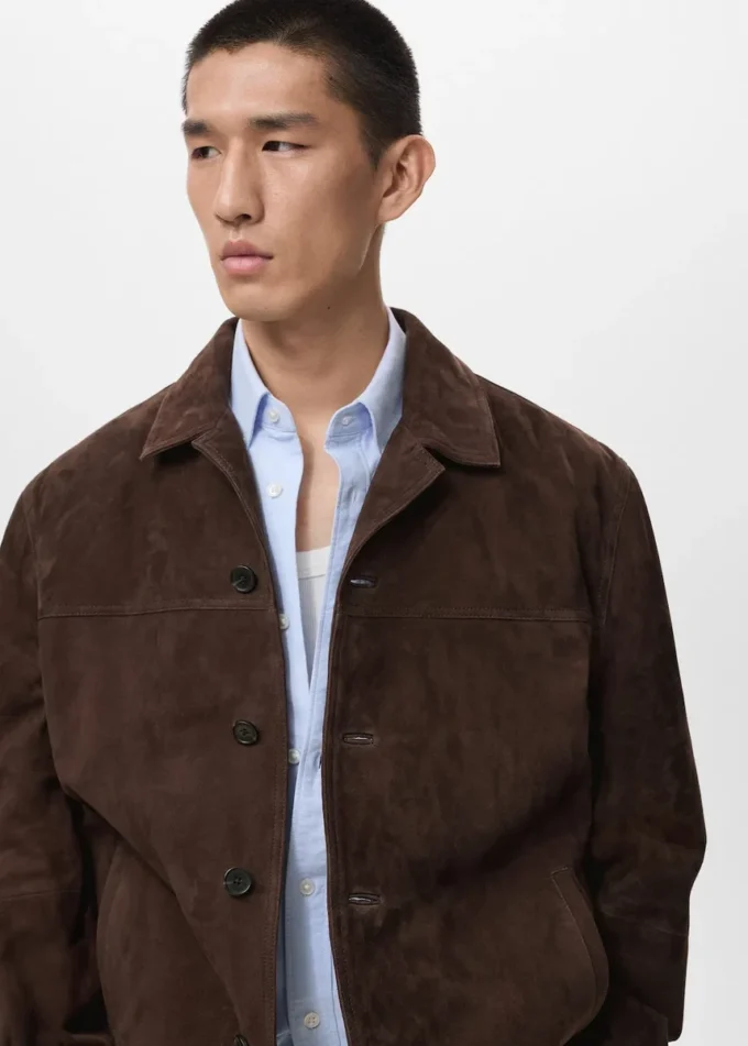 Jacke aus 100 % Leder mit Taschen Jacke aus 100 % Leder mit Taschen