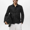 Jacke aus Leinenmischgewebe mit Taschen