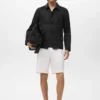 Jacke aus Leinenmischgewebe mit Taschen
