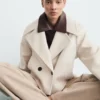 Jacke aus Wollmischgewebe mit Maxi-Revers Jacke aus Wollmischgewebe mit Maxi-Revers