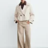 Jacke aus Wollmischgewebe mit Maxi-Revers Jacke aus Wollmischgewebe mit Maxi-Revers