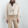 Jacke aus Wollmischgewebe mit Maxi-Revers Jacke aus Wollmischgewebe mit Maxi-Revers