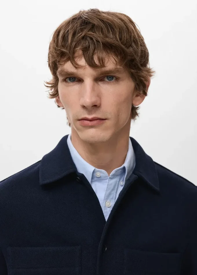 Jacke aus Wollmischgewebe mit Taschen Jacke aus Wollmischgewebe mit Taschen
