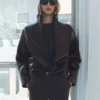 Jacke mit Perkins-Kragenstruktur