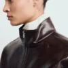 Jacke mit Perkins-Kragenstruktur