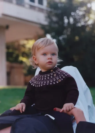 Jacquard-Pullover mit Knöpfen