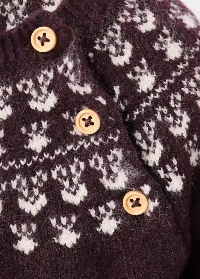 Jacquard-Pullover mit Knöpfen Jacquard-Pullover mit Knöpfen
