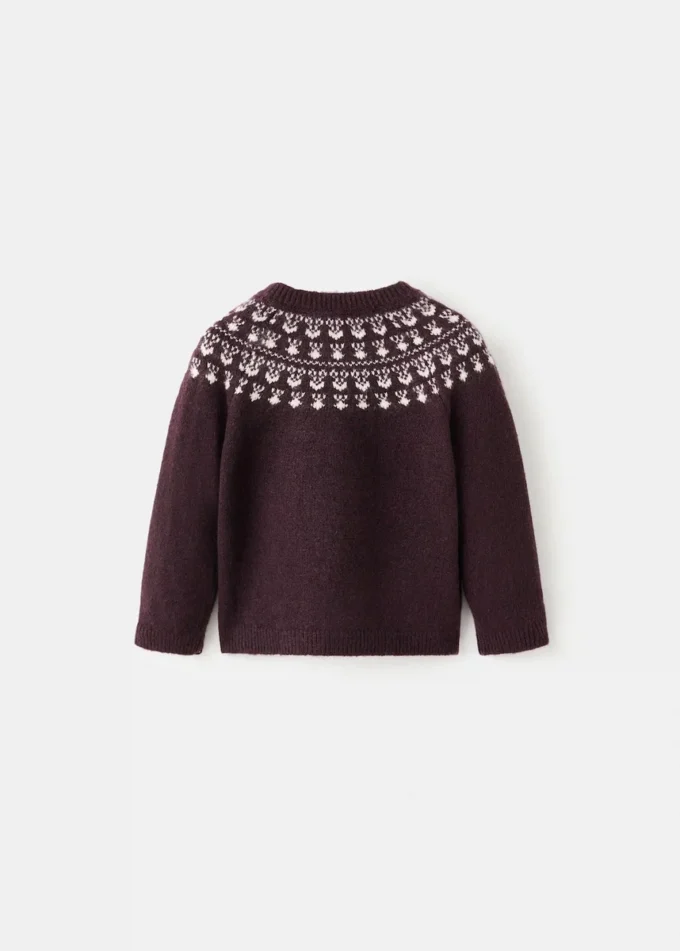 Jacquard-Pullover mit Knöpfen Jacquard-Pullover mit Knöpfen