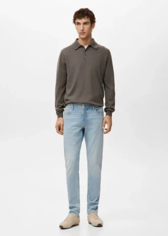 Jan Slim-Fit-Jeans mit Ausfrans-Effekt
