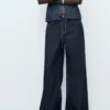 Jeans mit niedriger Taille und weitem Bein