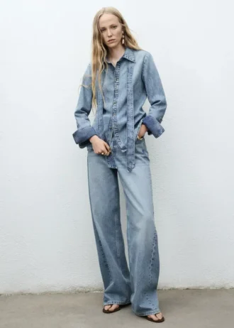 Jeanshemd mit Schleife