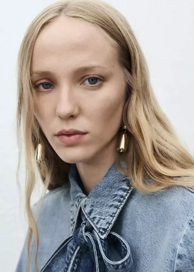Jeanshemd mit Schleife Jeanshemd mit Schleife