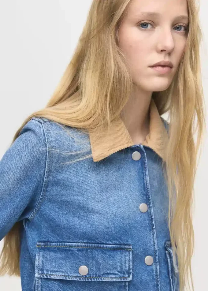 Jeansjacke mit Cordkragen Jeansjacke mit Cordkragen