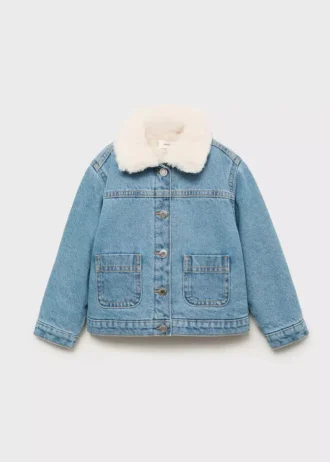 Jeansjacke mit Felloptik