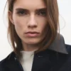 Jeansjacke mit Kunstlederkragen Jeansjacke mit Kunstlederkragen
