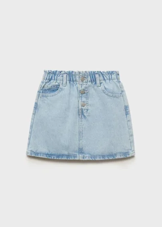 Jeansrock mit Paperbag-Bund
