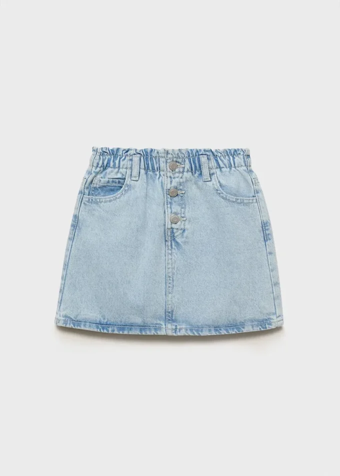 Jeansrock mit Paperbag-Bund